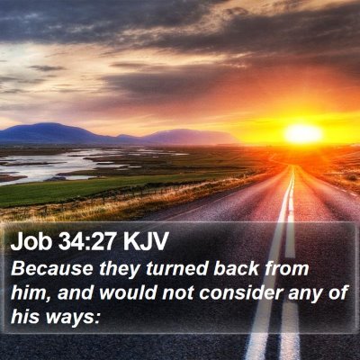 Job 34:27 KJV Bible Verse Image