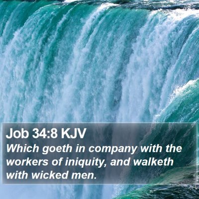 Job 34:8 KJV Bible Verse Image