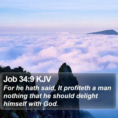 Job 34:9 KJV Bible Verse Image