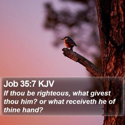 Job 35:7 KJV Bible Verse Image