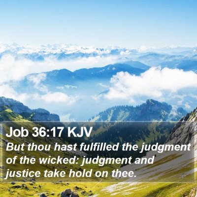 Job 36:17 KJV Bible Verse Image