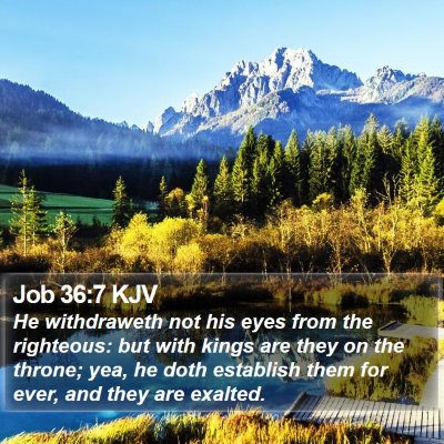 Job 36:7 KJV Bible Verse Image