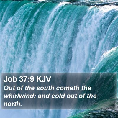 Job 37:9 KJV Bible Verse Image