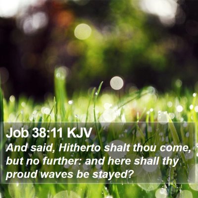 Job 38:11 KJV Bible Verse Image