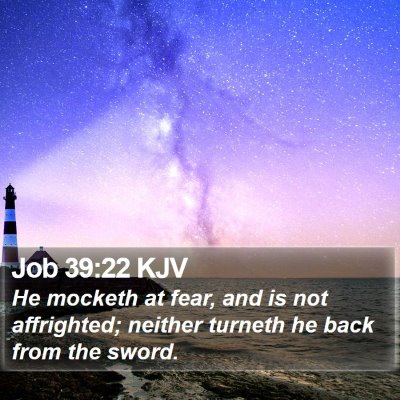 Job 39:22 KJV Bible Verse Image