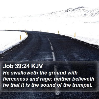 Job 39:24 KJV Bible Verse Image