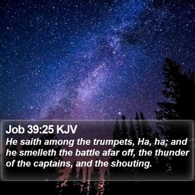 Job 39:25 KJV Bible Verse Image