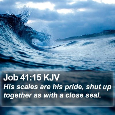 Job 41:15 KJV Bible Verse Image