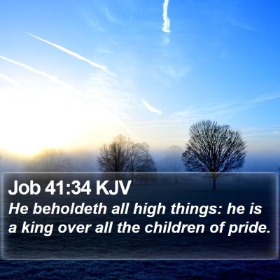 Job 41:34 KJV Bible Verse Image