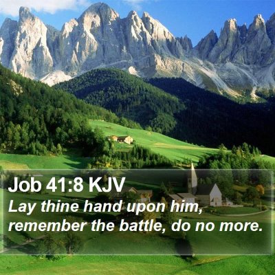 Job 41:8 KJV Bible Verse Image