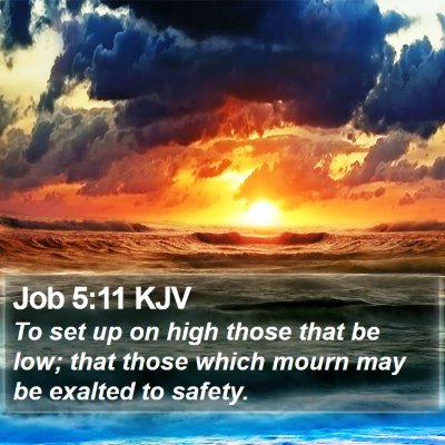 Job 5:11 KJV Bible Verse Image