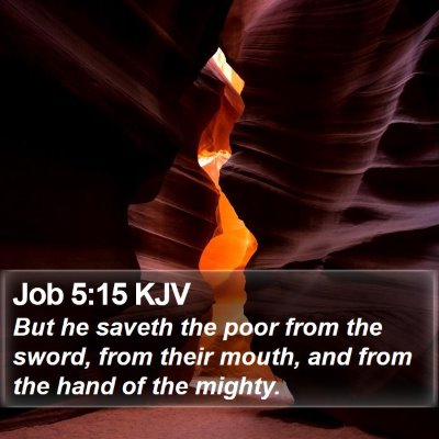 Job 5:15 KJV Bible Verse Image