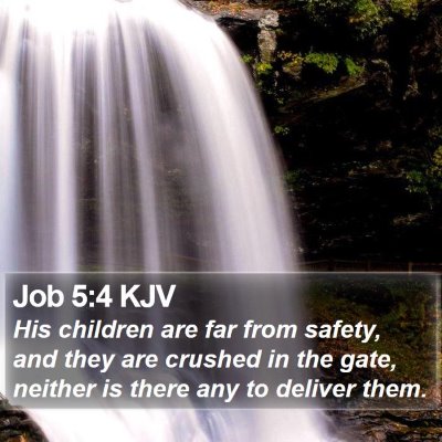 Job 5:4 KJV Bible Verse Image