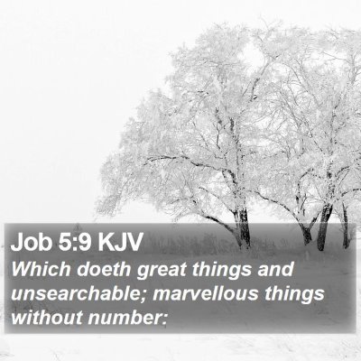 Job 5:9 KJV Bible Verse Image