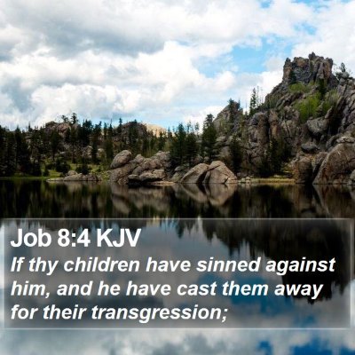 Job 8:4 KJV Bible Verse Image