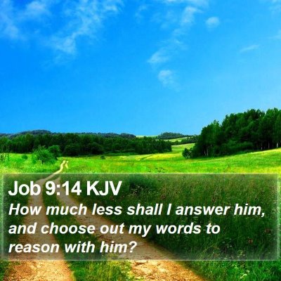 Job 9:14 KJV Bible Verse Image