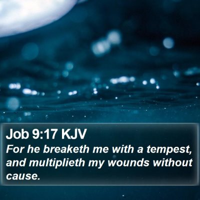 Job 9:17 KJV Bible Verse Image