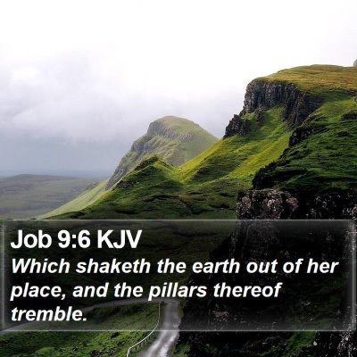 Job 9:6 KJV Bible Verse Image