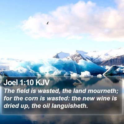 Joel 1:10 KJV Bible Verse Image
