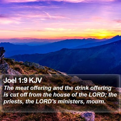 Joel 1:9 KJV Bible Verse Image