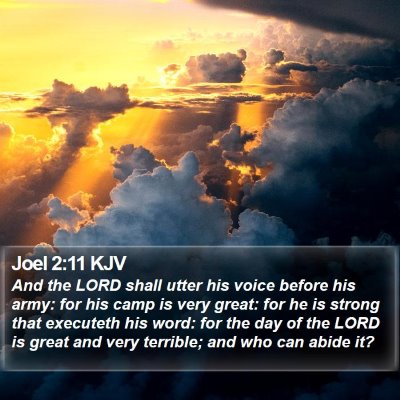 Joel 2:11 KJV Bible Verse Image