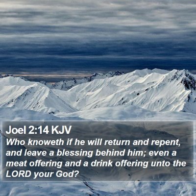 Joel 2:14 KJV Bible Verse Image