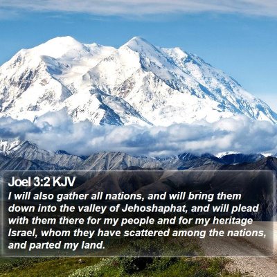 Joel 3:2 KJV Bible Verse Image