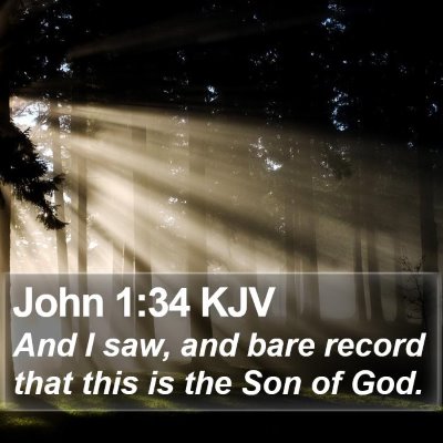 John 1:34 KJV Bible Verse Image