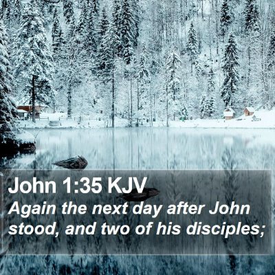 John 1:35 KJV Bible Verse Image
