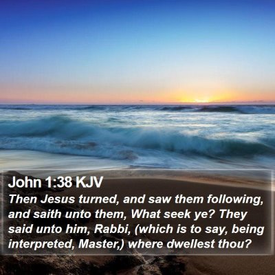John 1:38 KJV Bible Verse Image