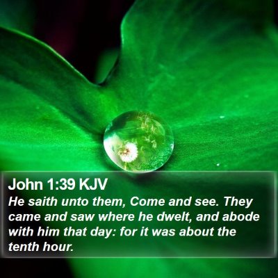 John 1:39 KJV Bible Verse Image