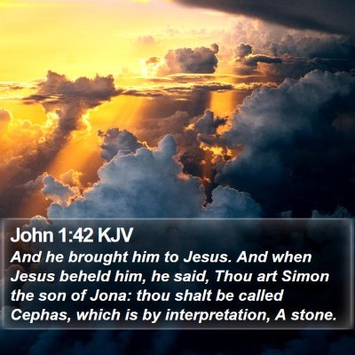John 1:42 KJV Bible Verse Image