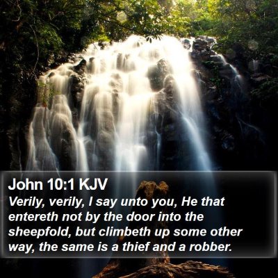 John 10:1 KJV Bible Verse Image