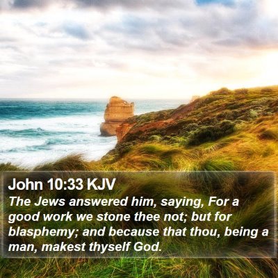 John 10:33 KJV Bible Verse Image