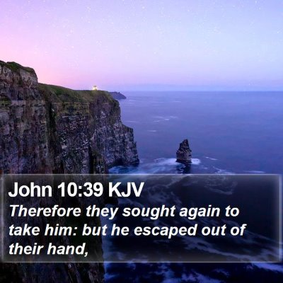 John 10:39 KJV Bible Verse Image