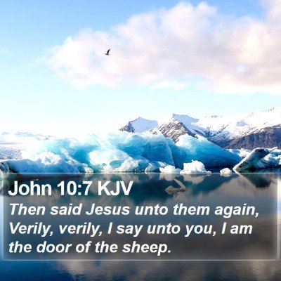 John 10:7 KJV Bible Verse Image