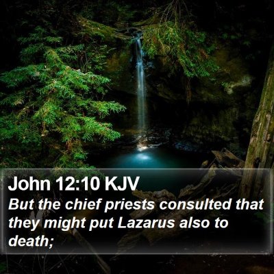 John 12:10 KJV Bible Verse Image