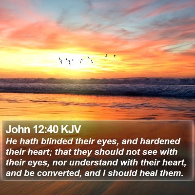 John 12:40 KJV Bible Verse Image