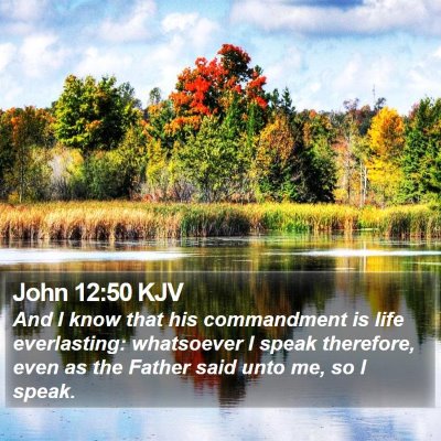 John 12:50 KJV Bible Verse Image