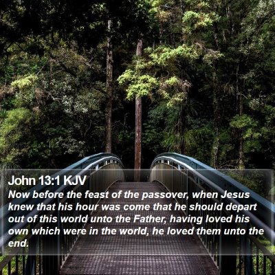 John 13:1 KJV Bible Verse Image