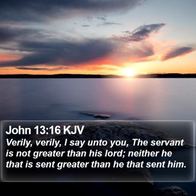 John 13:16 KJV Bible Verse Image
