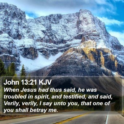 John 13:21 KJV Bible Verse Image