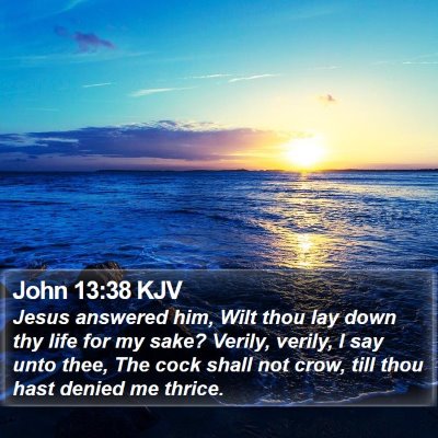 John 13:38 KJV Bible Verse Image