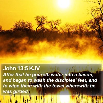 John 13:5 KJV Bible Verse Image