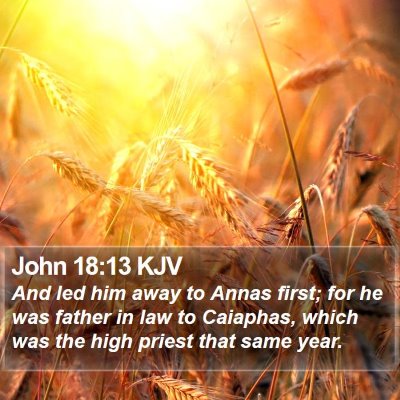 John 18:13 KJV Bible Verse Image