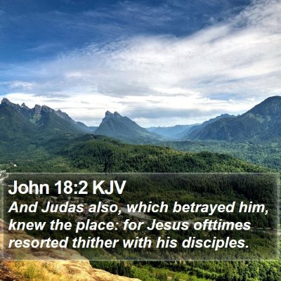 John 18:2 KJV Bible Verse Image