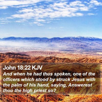 John 18:22 KJV Bible Verse Image