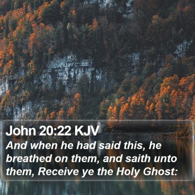 John 20:22 KJV Bible Verse Image