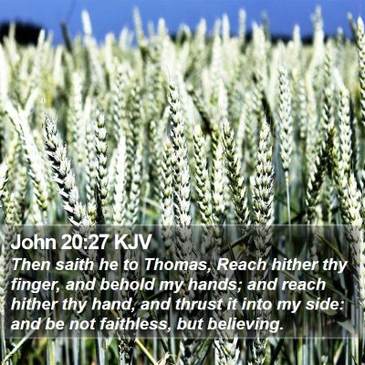 John 20:27 KJV Bible Verse Image
