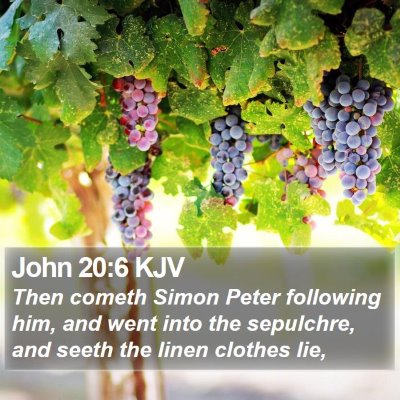 John 20:6 KJV Bible Verse Image